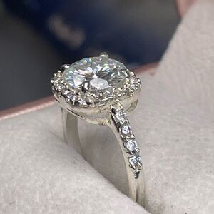 2.2ct CERTIFIED DIAMOND Ring 14k white gold plated Silver 925. Size …